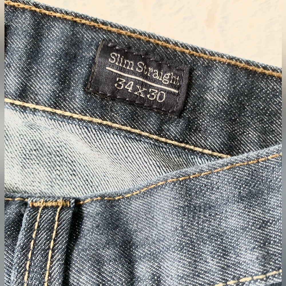 PD&C Slim Straight Blue Wash Jeans 34x30 - Picture 3 of 4